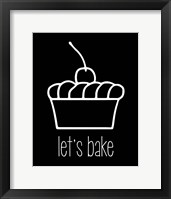 Framed Let's Bake - Dessert I Black