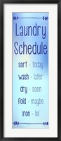 Framed Laundry Schedule - Sky Blue