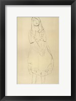 Framed Girl Standing with Hands Clasped