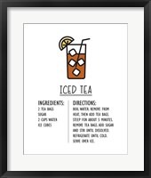 Framed Iced Tea Recipe White Background