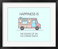 Framed Ice Cream Truck Pink