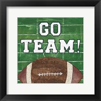 On the Field I Go Team Framed Print