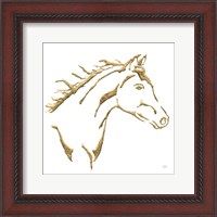 Framed 'Gilded Filly on White' border=