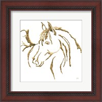 Framed 'Gilded Mare on White' border=