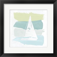 Framed 'Seaside Swatch Sailboat' border=