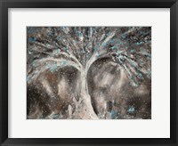 Framed Birches with Blue Birds