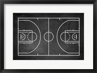 Framed Basketball Court Chalkboard Background