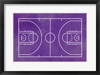 Framed Basketball Court Purple Paint Background