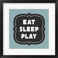 Eat Sleep Play Football - Blue Part II Framed Print