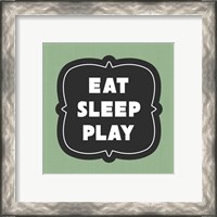 Framed 'Eat Sleep Play Football - Green Part II' border=