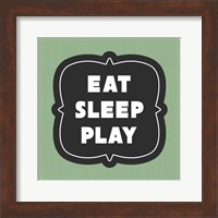 Framed Eat Sleep Play Football - Green Part II