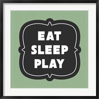 Framed Eat Sleep Play Football - Green Part II