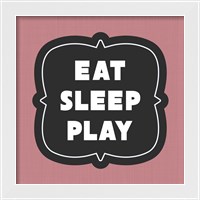 Framed 'Eat Sleep Play Football - Pink Part II' border=