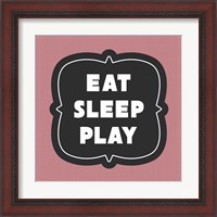 Framed 'Eat Sleep Play Football - Pink Part II' border=