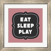 Framed 'Eat Sleep Play Football - Pink Part II' border=