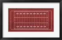 Framed American Football Field Red