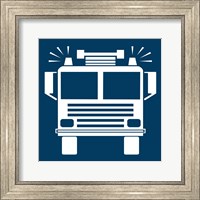 Framed 'Front View Trucks Set I - Blue' border=