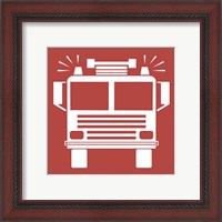 Framed 'Front View Trucks Set II - Red' border=