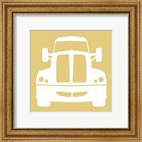 Framed 'Front View Trucks Set II - Yellow' border=