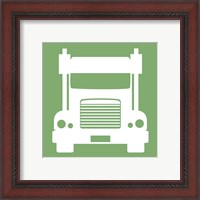 Framed 'Front View Trucks Set II - Green' border=