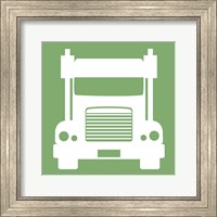 Framed 'Front View Trucks Set II - Green' border=