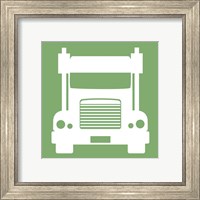 Framed 'Front View Trucks Set II - Green' border=