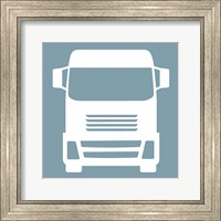 Framed 'Front View Trucks Set II - Blue' border=