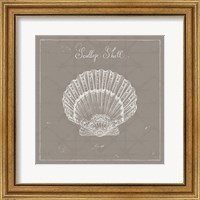 Framed 'Underwater Life XV Greige' border=