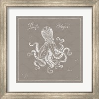 Framed 'Underwater Life X Greige' border=