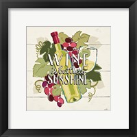 Framed 'Wine and Friends IV' border=