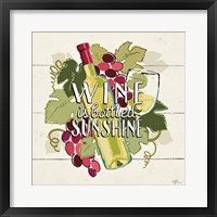 Framed 'Wine and Friends IV' border=