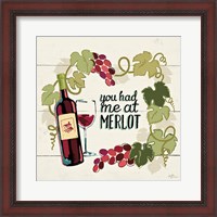 Framed 'Wine and Friends II' border=