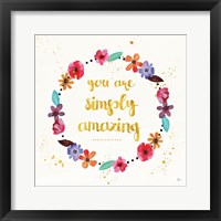 Framed 'Simply Amazing I' border=