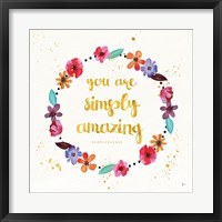 Framed 'Simply Amazing I' border=