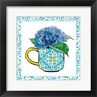 Floral Teacup III Vine Border Framed Print