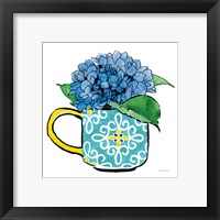 Framed 'Floral Teacups III' border=