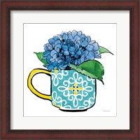 Framed 'Floral Teacups III' border=