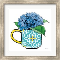 Framed 'Floral Teacups III' border=