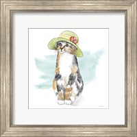 Framed 'Fancy Cats III Watercolor' border=