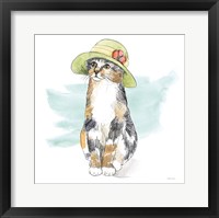 Fancy Cats III Watercolor Framed Print