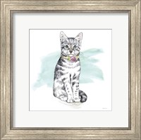 Framed 'Fancy Cats I Watercolor' border=