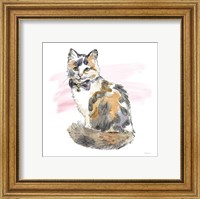 Framed 'Fancy Cats II Watercolor' border=