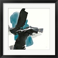 Framed 'Black and Teal IV' border=