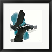 Framed 'Black and Teal IV' border=