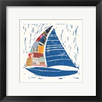 Framed 'Nautical Collage IV' border=