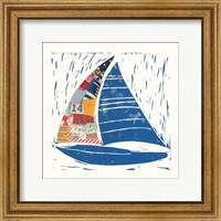 Framed 'Nautical Collage IV' border=