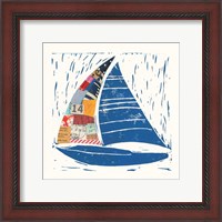 Framed 'Nautical Collage IV' border=