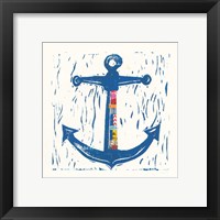 Framed 'Nautical Collage III' border=