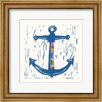 Framed 'Nautical Collage III' border=