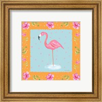 Framed 'Flamingo Dance IV' border=